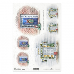 Papier ryżowy ITD A4 R1506 Boże Narodzenie, drzwi